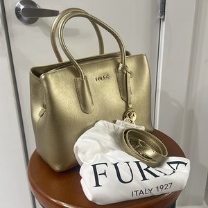 Gold Furla Handbag